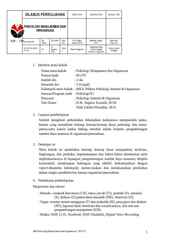 picture Organisasi Dan Manajemen Perusahaan Industri 35418 | Fip Upi Silabus Psi 74 Re 00 Manor
