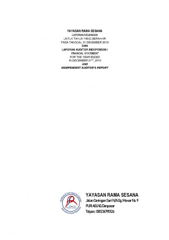 picture Catatan Atas Laporan Keuangan Pdf 34192 | Laporan Audit Yayasan Rama Sesana 2019