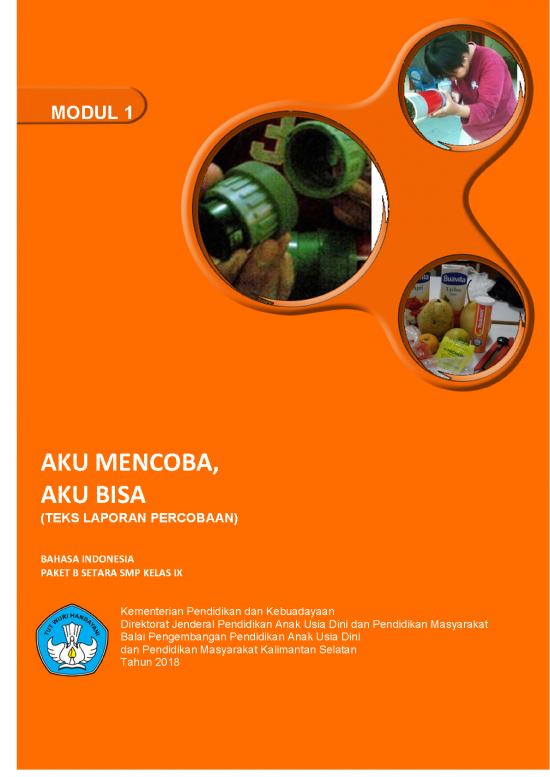 picture Laporan Percobaan 34257 | Modul Aku Mencoba, Aku Bisa (teks Laporan Percobaan)