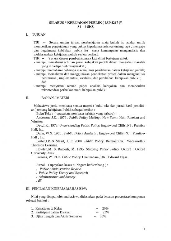 picture Buku Analisis Kebijakan Publik 35353 | Silabus Kebijakan Publik