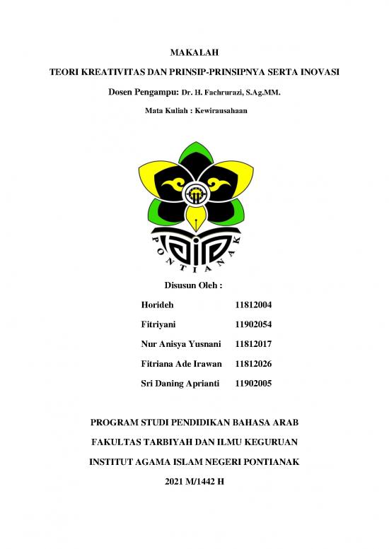 picture Makalah Kewirausahaan Pdf 36125 | Teori Kreativitas Dan Prinsip Prinsipnya Serta Inovasi
