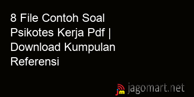 picture 8 File Contoh Soal Psikotes Kerja Pdf | Download Kumpulan Referensi