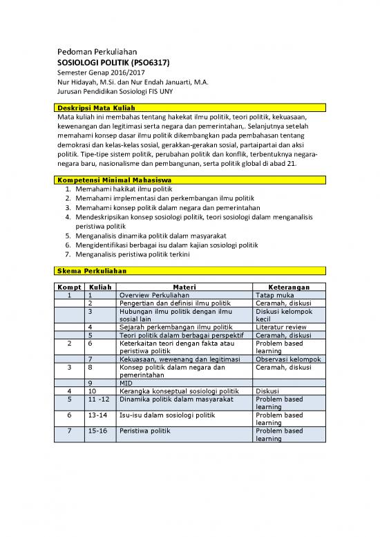 picture_Sosiologi Pdf 37374 | 2016 2017 Pedoman Kuliah Sosiologi Politik