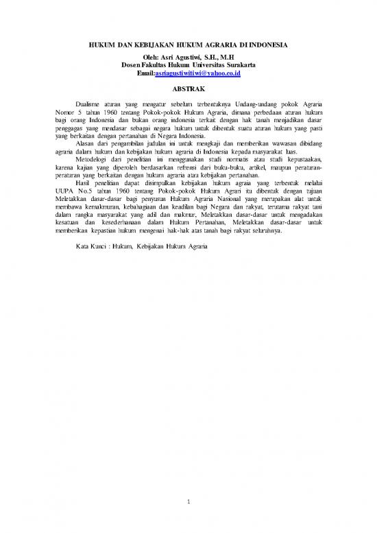 picture Hukum Pdf 37774 | 220776 Hukum Dan Kebijakan Hukum Agraria Di Ind