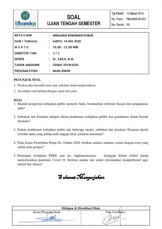 picture Pengertian Kebijakan Publik 37135 | 2 Contoh Soal Ujian Dalam Satu Tahun Terakhir Untuk Lima Mata Kuliah Keahlian Berikut