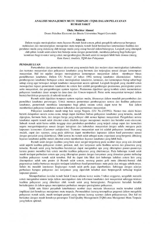 picture Manajemen Kesehatan Masyarakat Pdf 36750 | Analisis Manajemen Mutu Terpadu Tqm Dalam Pelayanan Rumah Sakit