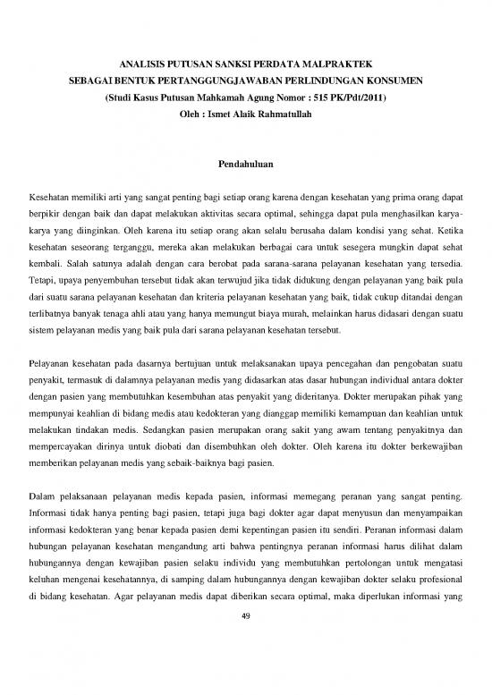 picture1_Putusan Perdata Pdf 37807 | Analisis Putusan Sanksi Perdata Malpraktek Hukum Perlindungan Konsumen Ismetalaik Edited1
