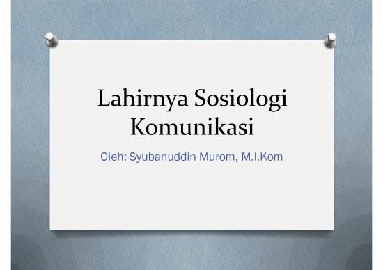 picture Komunikasi Pdf 37339 | Lahirnya Sosiologi Komunikasi