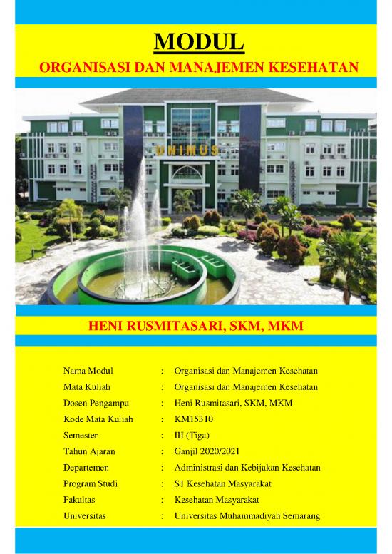 picture Manajemen Kesehatan Masyarakat Pdf 36758 | Modul Omk