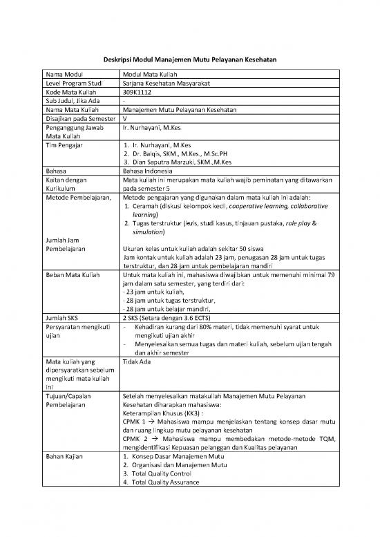 picture Manajemen Kesehatan Masyarakat Pdf 36606 | Module Manajemen Mutu Pelayanan Kesehatan