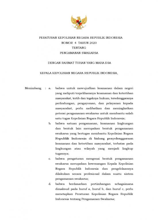 picture_Hukum Pdf 37002 | Perpol Nomor 4 Tahun 2020 Ttg Pam Swakarsa