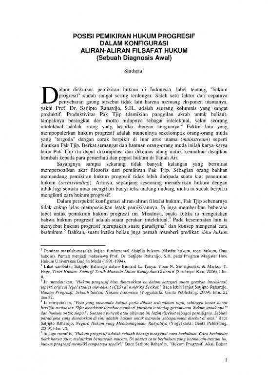 picture_Hukum Pdf 37795 | Posisi Pemikiran Hukum Progresif Dalam Konfigurasi Aliran Filsafat Hukum By Shidarta