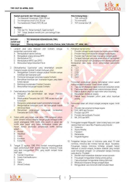 picture Soal Twk Pdf 36841 | Soal Kunci Pembahasan Real Spmb Pkn Stan 20 April 2020