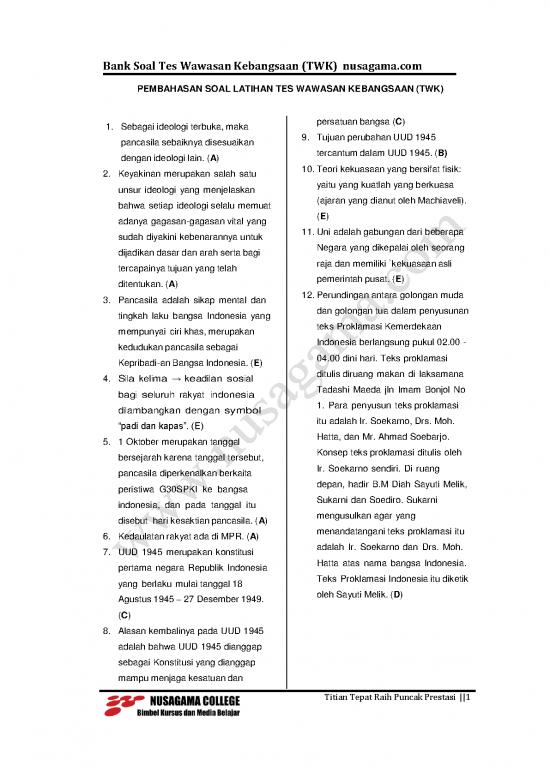 picture Soal Twk Dan Pembahasan Pdf 37049 | Twk 3 Pembahasan Tes Wawasan Kebangsaan Twk 3