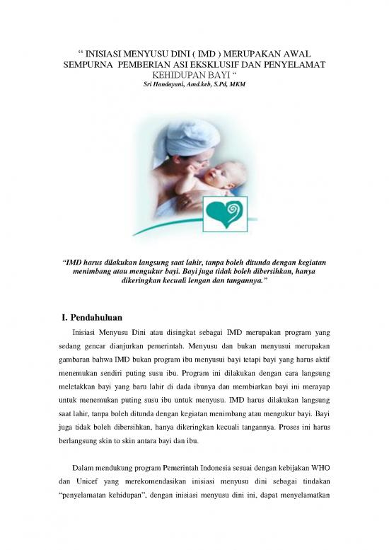 picture_Inisiasi Menyusui Dini Pdf 39921 | 85inisiasi Menyusu Dini (imd) Merupakan Awal Sempurna  Pemberian Asi Eksklusif Dan Penyelamat Kehidupan Bayi