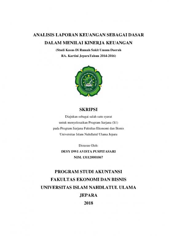 picture_Ekonomi Pdf 39387 | Analisis Laporan Keuangan Sebagai Dasar Dalam Menilai Kinerja Keuangan Studi Kasus Di Rumah Sakit Umum Daerah R Kartini Jepara Tahun 2014 2016 Skripsi