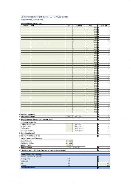 picture_Free Excel Construction Templates 40177 | C Lotcip   Sample Cost Estimate Form