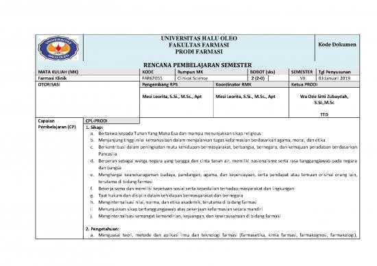 picture Pembelajaran Pdf 39444 | Far67055 Farmasi Klinik