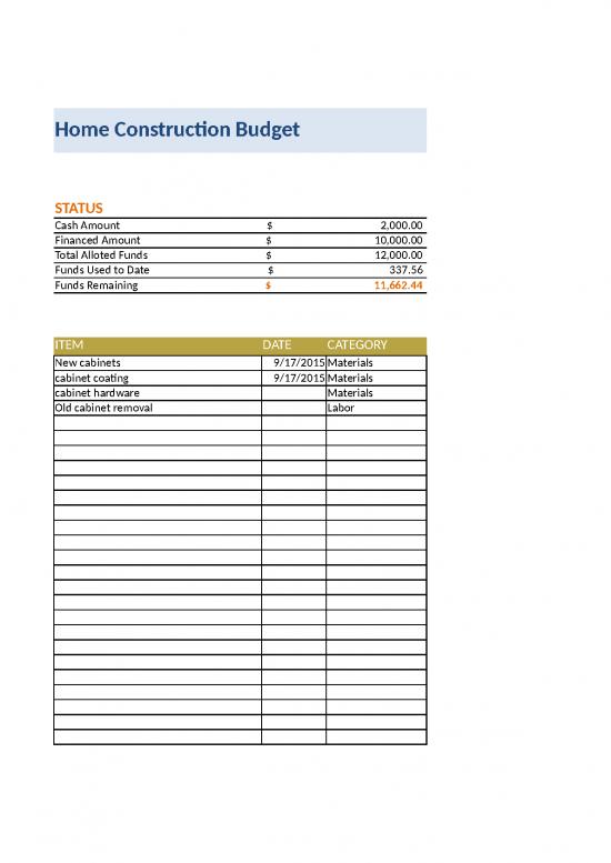 picture Home Construction Budget Spreadsheet Xls 40329 | Home Construction Budget0