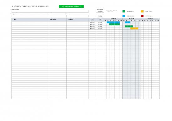 picture Construction Template Excel 40318 | Ic 3 Week Construction Schedule 10669
