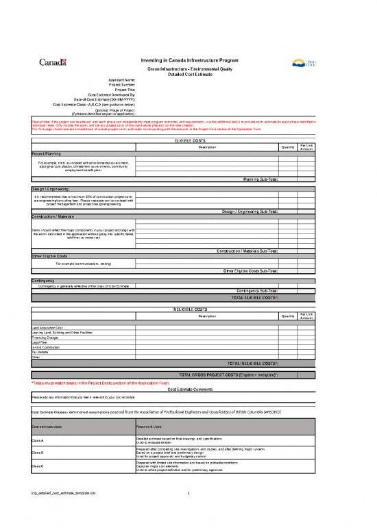 picture_Estimate Template Excel 40364 | Icip Detailed Cost Estimate Template