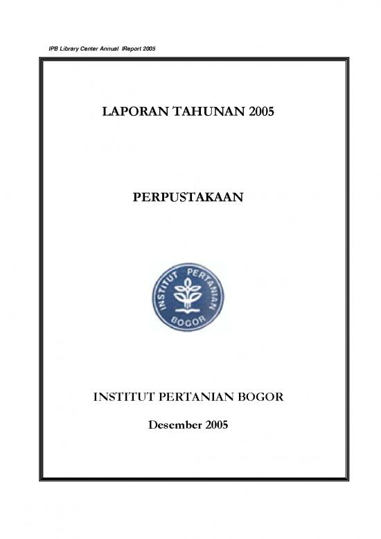 picture_Contoh Laporan Perpustakaan 39240 | Laporan Tahunan Perpustakaanpusat Ipb 2005