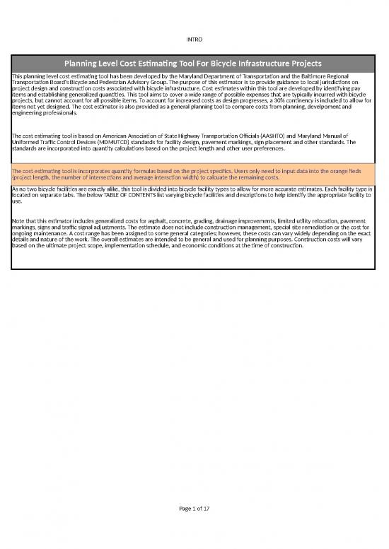 picture Construction Template Excel 40160 | Mdot Bpag Bikeways Project Cost Estimator