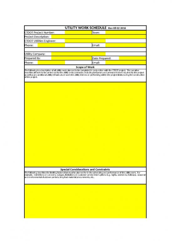 picture Excel Construction Company 40179 | Utility Work Schedule