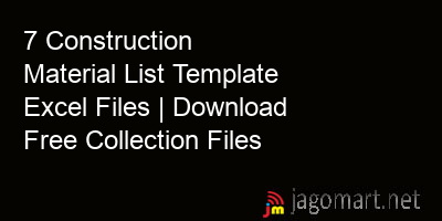 picture 7 Construction Material List Template Excel Files | Download Free Collection Files