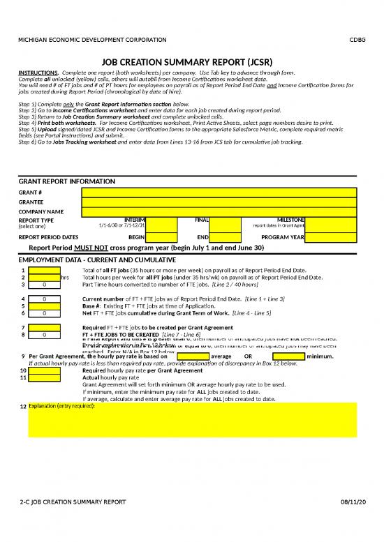 picture Spreadsheet Sheets 41772 | 02 C Job Creation Summary Report