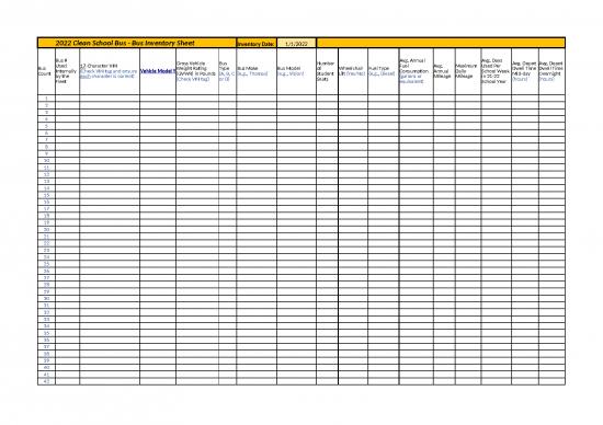 picture Inventory Excel Sheet 42209 | 2022 Clean School Bus Bus Inventory Sheet