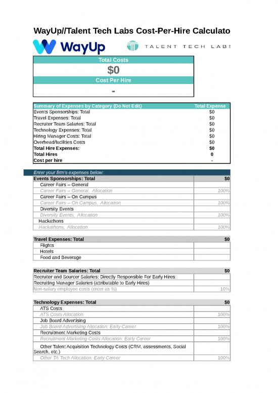 picture Spreadsheet For Expenses 41088 | 5dd56323f91b662a50d6569f Wayup & Ttl Cost Per Hire Calculator