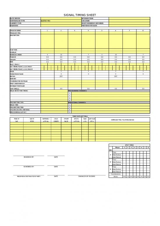 picture Excel Sample Sheet 42268 | Appendix 400 2 Naztec Signal Timing Sheet Blank Excel File