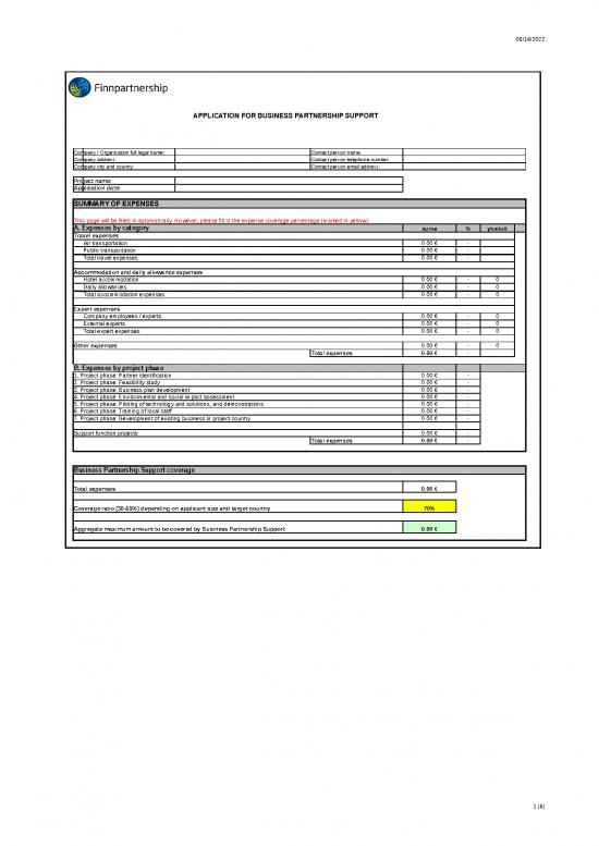 picture_Business Expense Spreadsheet 40851 | Application Appendix 1 Budgeted Project Expenses 1