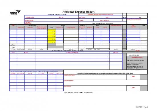 picture Business Expense Spreadsheet 41733 | Arbitrator Expense Report