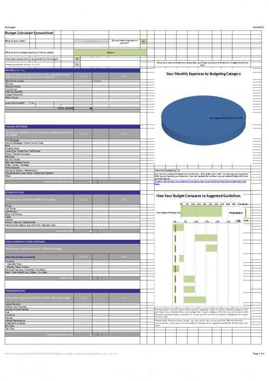 picture Spreadsheet For Expenses 40882 | Budgeting Calculator Spreadsheet With Guidelines Ver 1 61