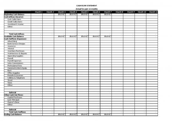 picture Spreadsheet For Expenses 41684 | Cash Flow Statement For Business En