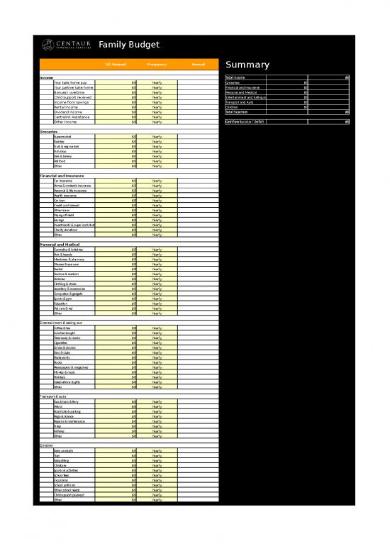 picture_Spreadsheet For Expenses 40816 | Cfs Family Budget