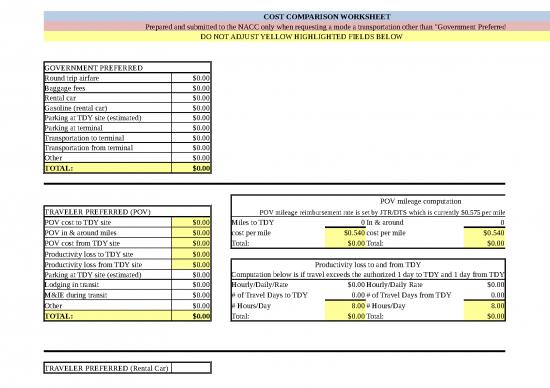 picture_Comparison Sheet Format In Excel 42246 | Cost Comparison