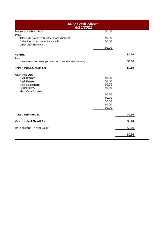 picture_Spreadsheet For Expenses 40796 | Daily Cash Sheet