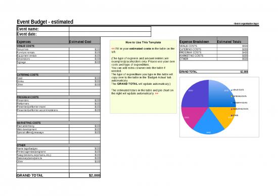 picture_Spreadsheet For Expenses 41738 | Event Budget Template