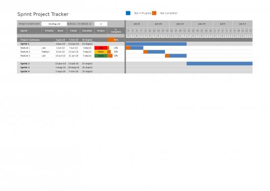 picture Excel Sample Sheet 41248 | Excel Sprint Project Tracker Template