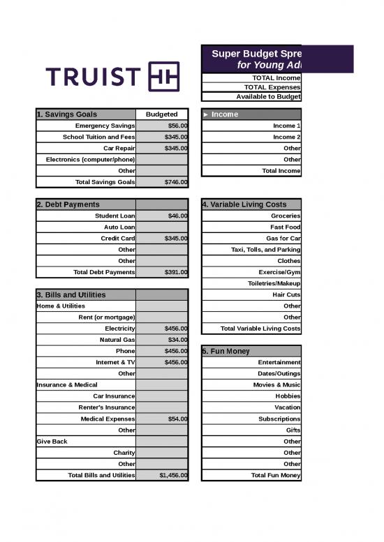 picture Spreadsheet For Expenses 41063 | Family Ya Budget Calculator