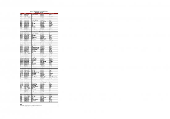 picture_Excel Sample Sheet 41297 | Group Fitness Schedule 2022 Spring
