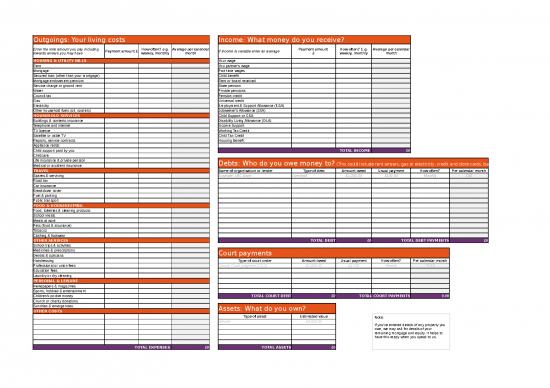 picture Spreadsheet For Bills 41058 | Income And Expenditure Form Example