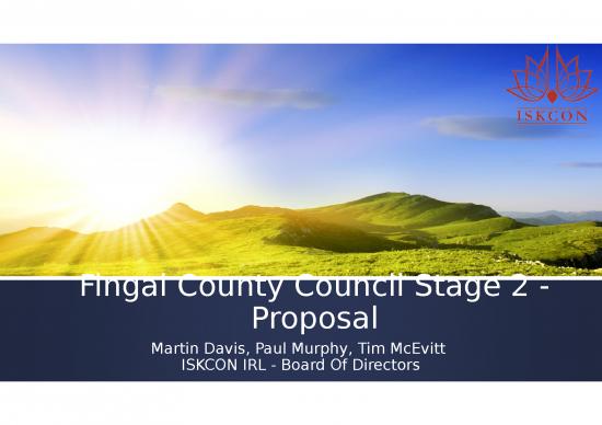 picture Company Presentation Template 42412 | Iskcon Irl Fingal Coco Development Plan Stage 2
