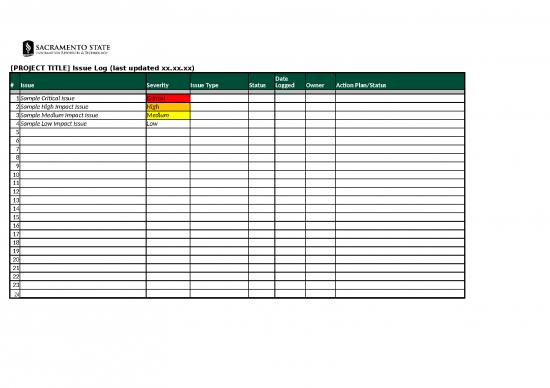 picture_Excel Sample Sheet 41379 | Issue And Risk Log Template