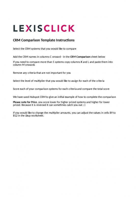 picture_Comparison Sheet Format In Excel 42230 | Lexisclick Crm Comparison Template