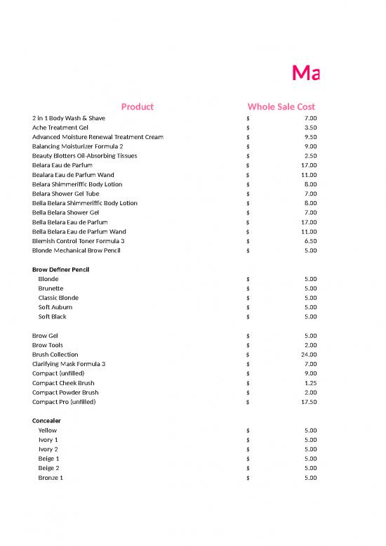 picture_Cost Tracking Spreadsheet 42168 | Mary Kay Inventorytemplete
