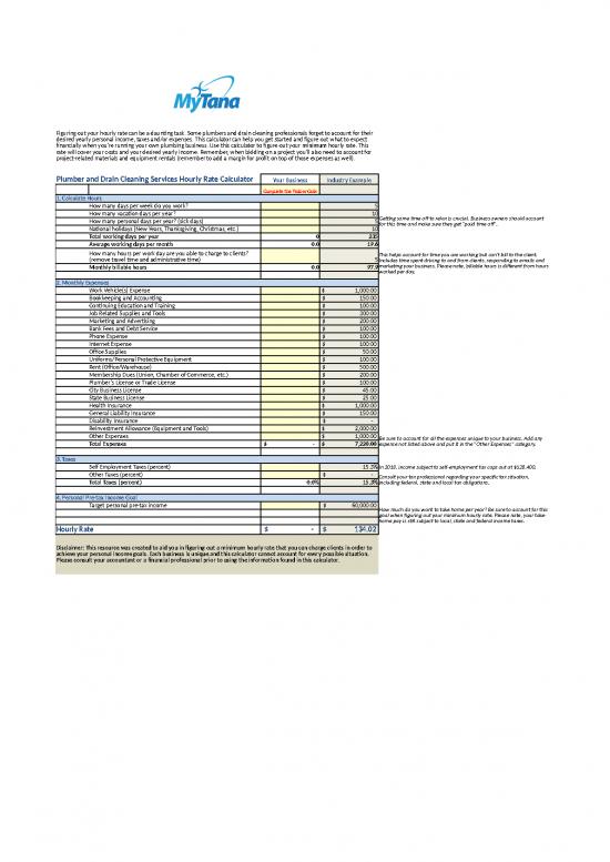 picture_Spreadsheet For Expenses 41101 | Mytana Hourly Rate Calculator